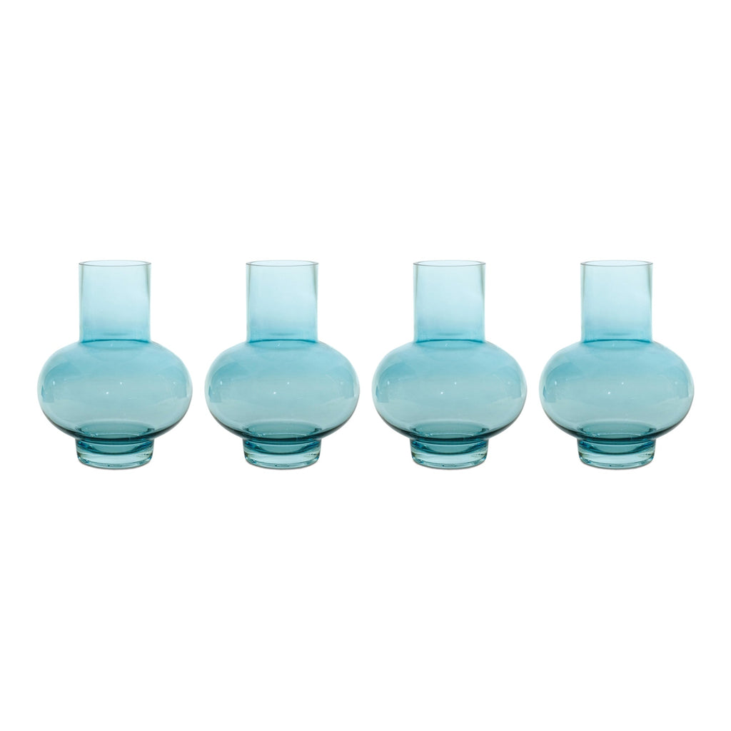 Blue Glass Vase (Set of 4)