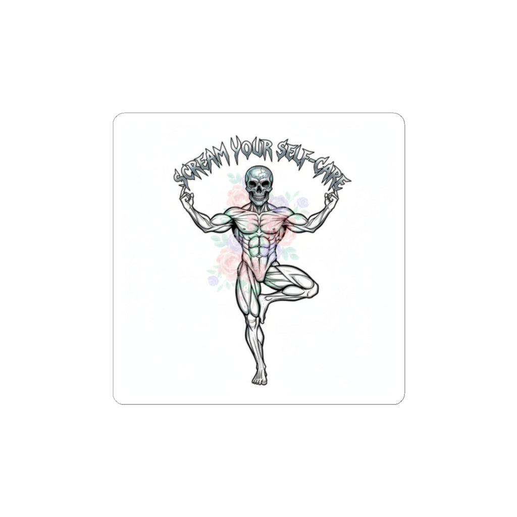 Scream Your Self-Care Kiss-Cut Stickers | heavy metal wellness, gothic wellness quote