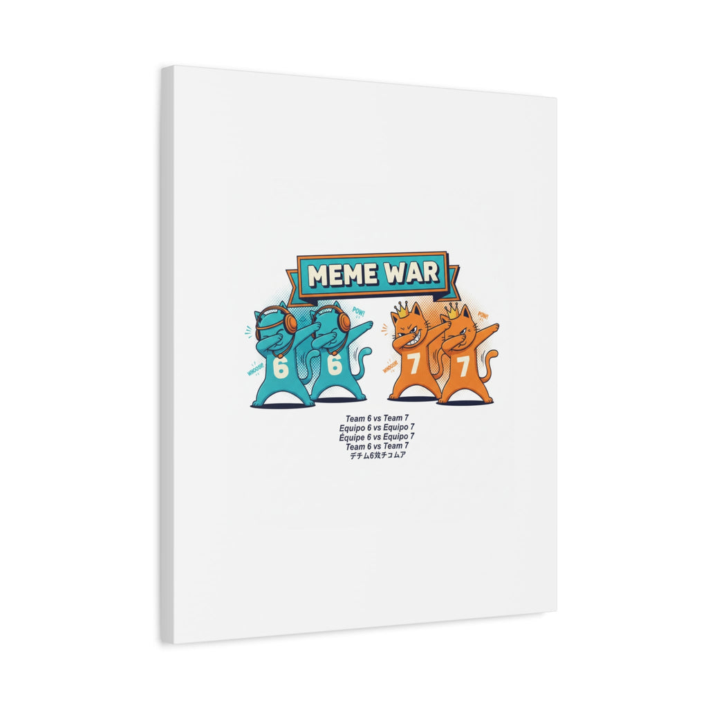 Meme War: Six vs. Seven Canvas Wall Art