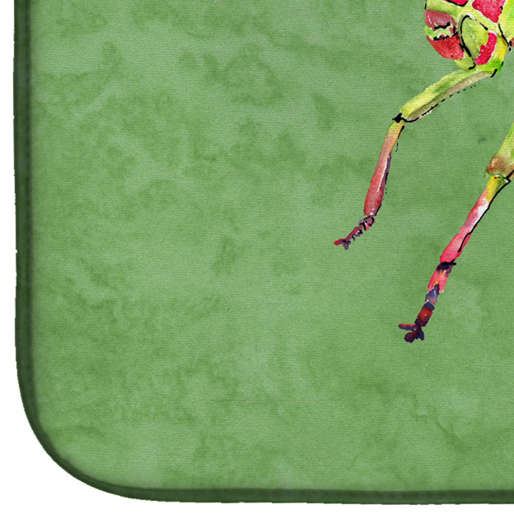 Grasshopper on Avacado Dish Drying Mat Absorbent Dish Drying Mat Pad for Kitchen Counter Dish Drainer Mat for Countertop, 14 x 21", Multicolor
