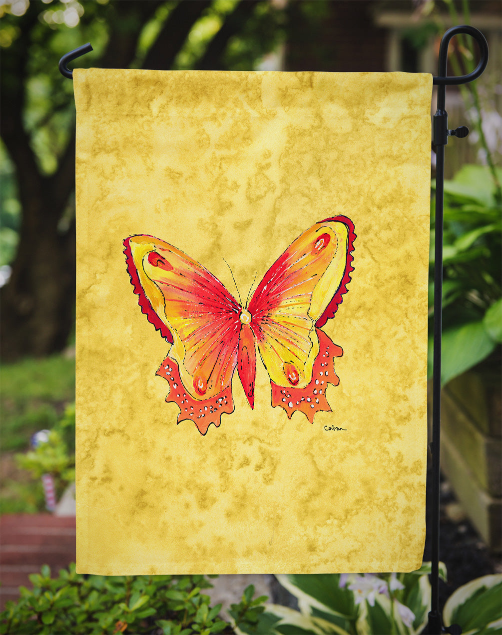 Butterfly on Yellow Garden Flag Mailbox Decorative Yard Banner Outside Patio Artwork for Flower Beds, Garden Size, Multicolor