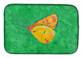 Butterfly Orange on Green Dish Drying Mat Absorbent Dish Drying Mat Pad for Kitchen Counter Dish Drainer Mat for Countertop, 14 x 21", Multicolor