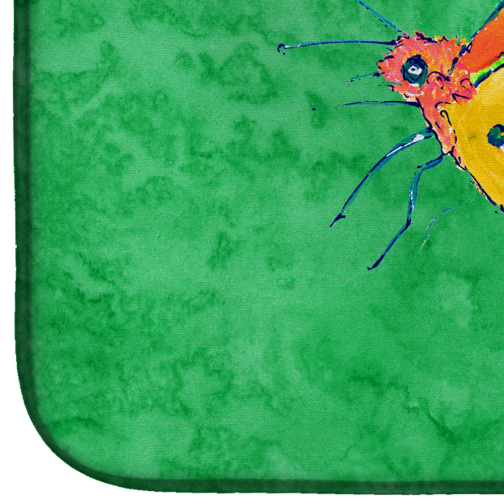 Butterfly Orange on Green Dish Drying Mat Absorbent Dish Drying Mat Pad for Kitchen Counter Dish Drainer Mat for Countertop, 14 x 21", Multicolor