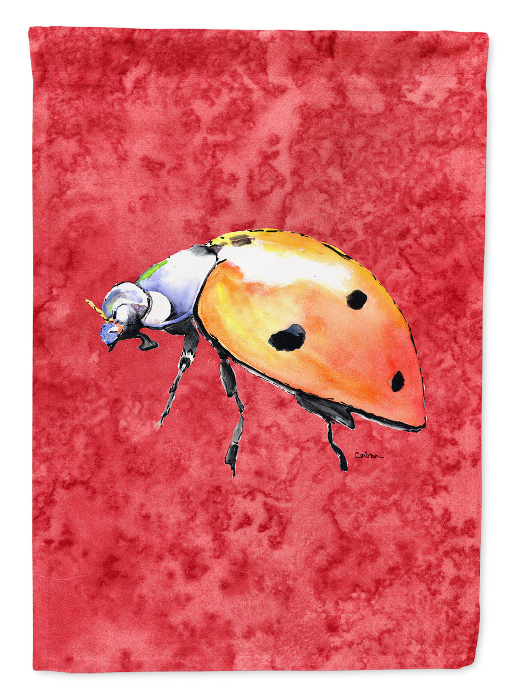 Lady Bug on Red Garden Flag Mailbox Decorative Yard Banner Outside Patio Artwork for Flower Beds, Garden Size, Multicolor