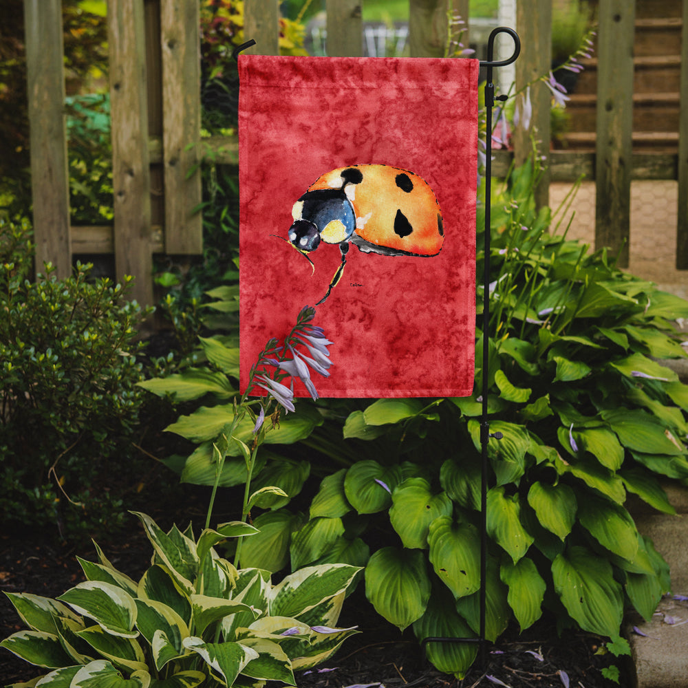 Lady Bug on Red Garden Flag Mailbox Decorative Yard Banner Outside Patio Artwork for Flower Beds, Garden Size, Multicolor