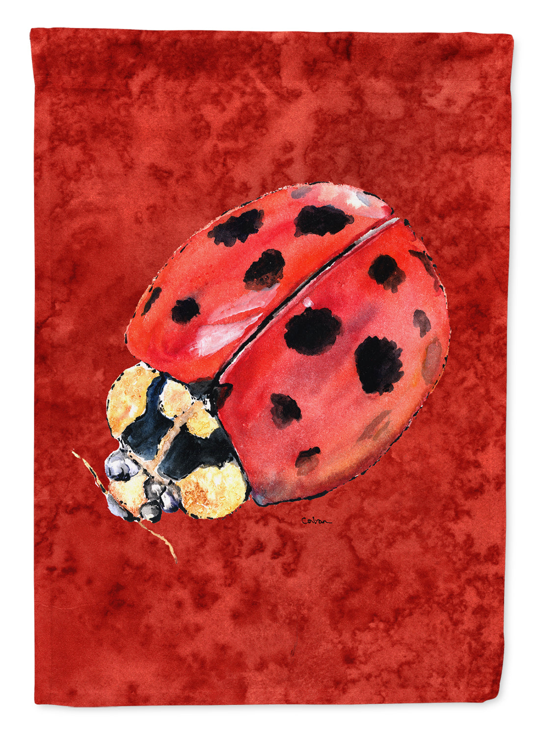 Lady Bug on Deep Red Garden Flag Mailbox Decorative Yard Banner Outside Patio Artwork for Flower Beds, Garden Size, Multicolor