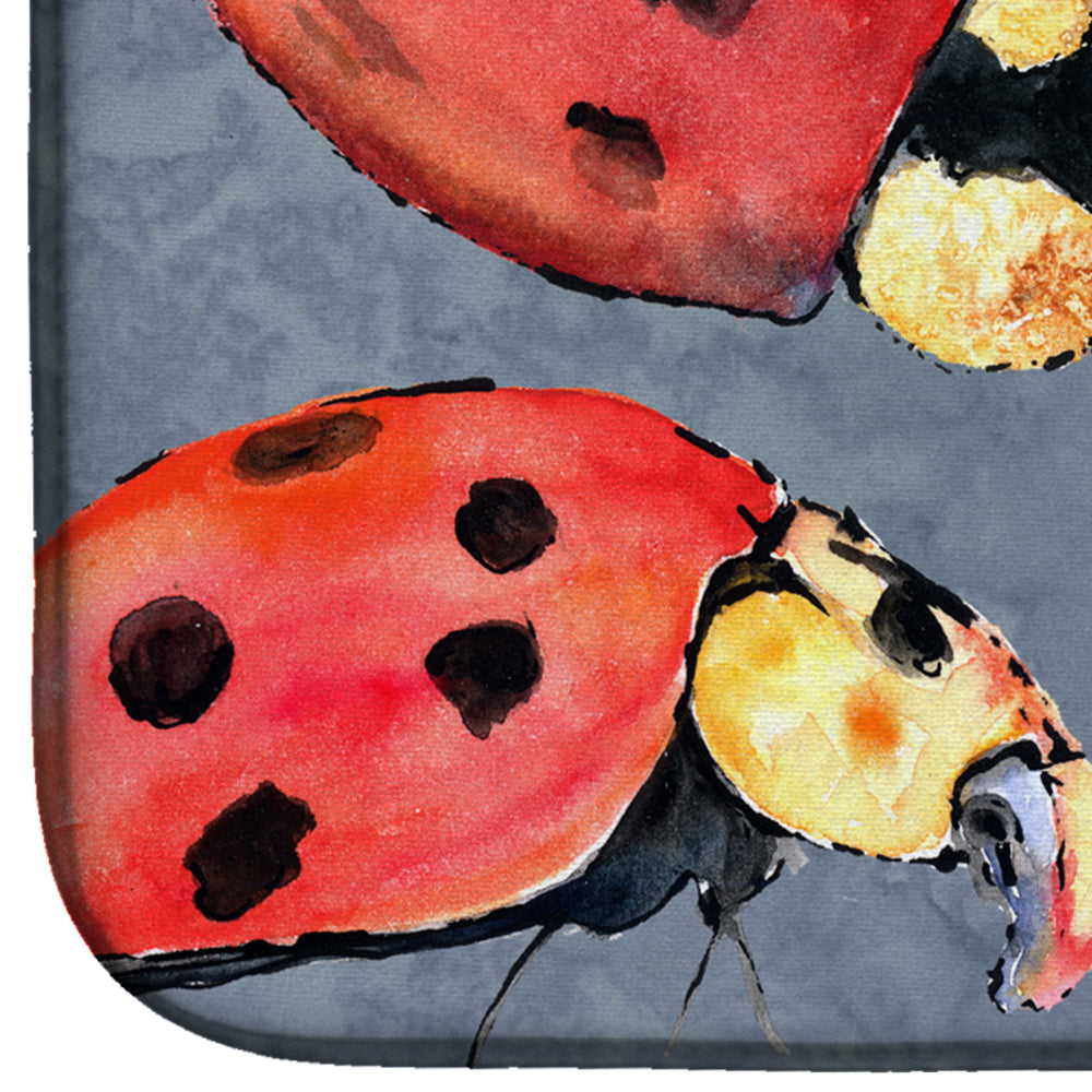 Lady Bug Multiple Dish Drying Mat Absorbent Dish Drying Mat Pad for Kitchen Counter Dish Drainer Mat for Countertop, 14 x 21", Multicolor