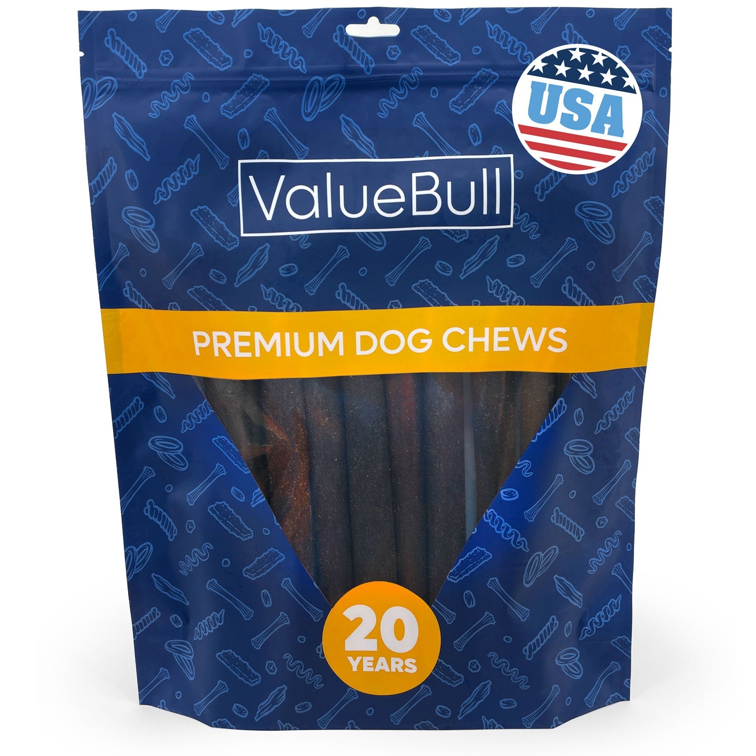 ValueBull USA Collagen Sticks for Dogs, 12 Inch Super Jumbo Chews, Natural Long-Lasting Dog Treats, 10 Count