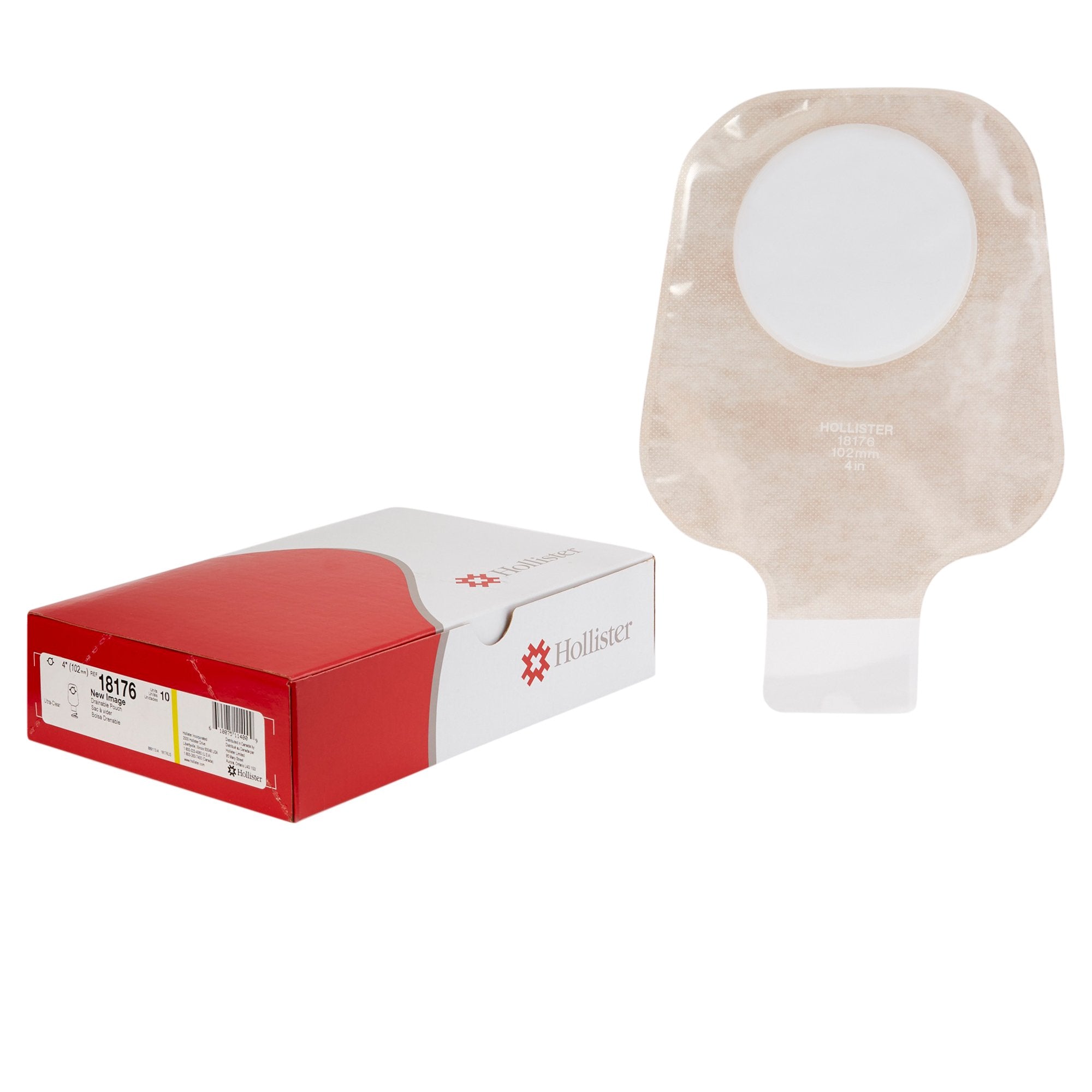 New Image™ 2-Piece Ultra-Clear Ostomy Pouch, Pre-cut to Fit 102mm Stomas, Yellow 18176