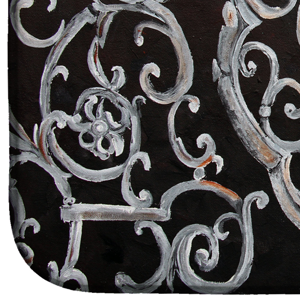 Ironwork Fence Dish Drying Mat Absorbent Dish Drying Mat Pad for Kitchen Counter Dish Drainer Mat for Countertop, 14 x 21", Multicolor