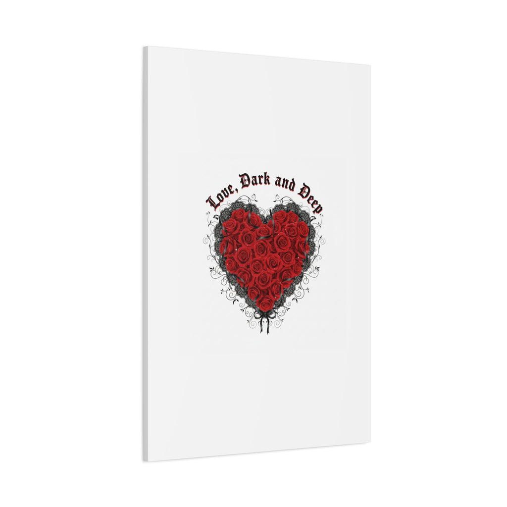 Love Dark and Deep Heart Canvas, Nu Romantic Gothic Romance, 80s Nostalgia
