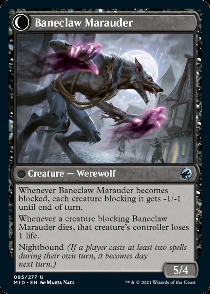 Baneblade Scoundrel // Baneclaw Marauder (MID-085) - Innistrad: Midnight Hunt: (Double Faced Transform) Foil