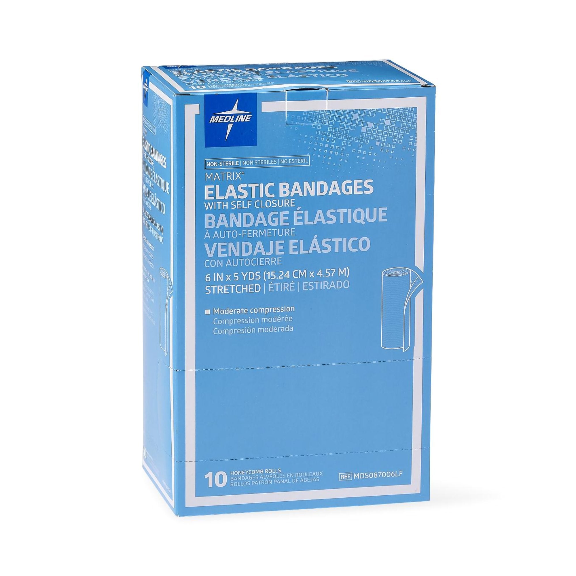 Matrix Double Hook and Loop Closure Elastic Bandage, 6 Inch x 5 Yard MDS087006LF