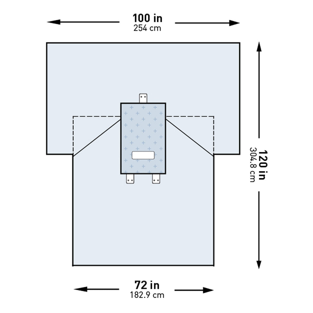 McKesson Sterile Transverse Laparotomy Drape, 100 x 72 x 120 Inch 183-I80-05172G-S