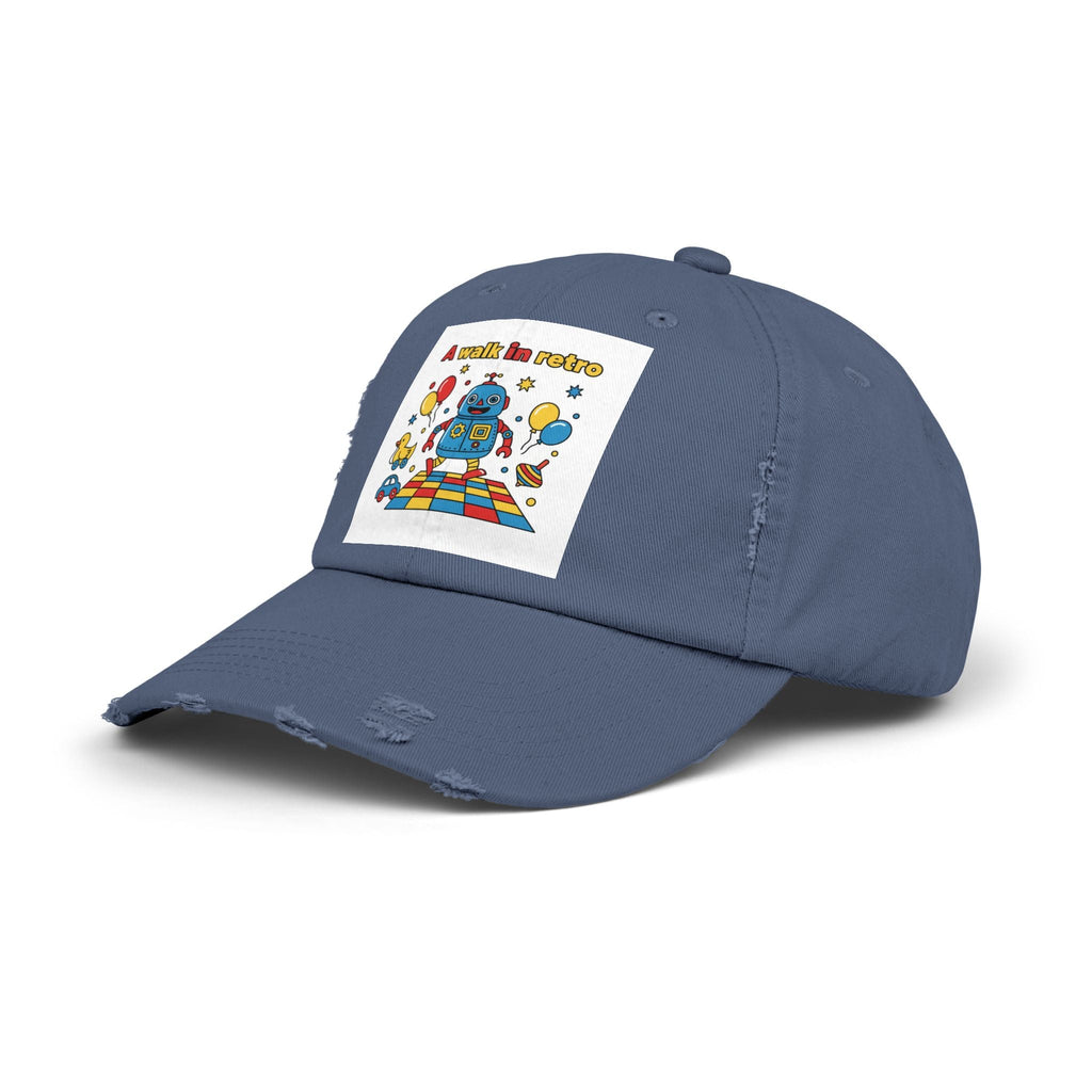 Retro Robot Baseball Cap - "A Walk in Retro" Distressed Patch Hat