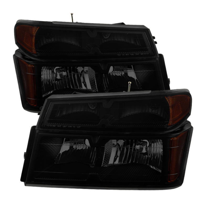 SPYDER Xtune Chevy Colorado 04-12 OEM Headlights w/ Bumper Lights Black Smoked HD-JH-CCOL04-SET-BSM 9032134
