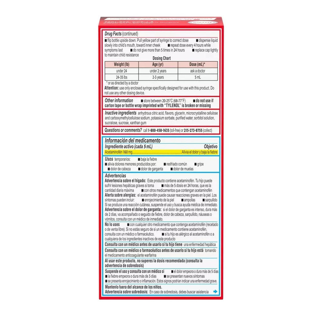 Infants' Tylenol® Acetaminophen Children's Pain Relief 05058059901