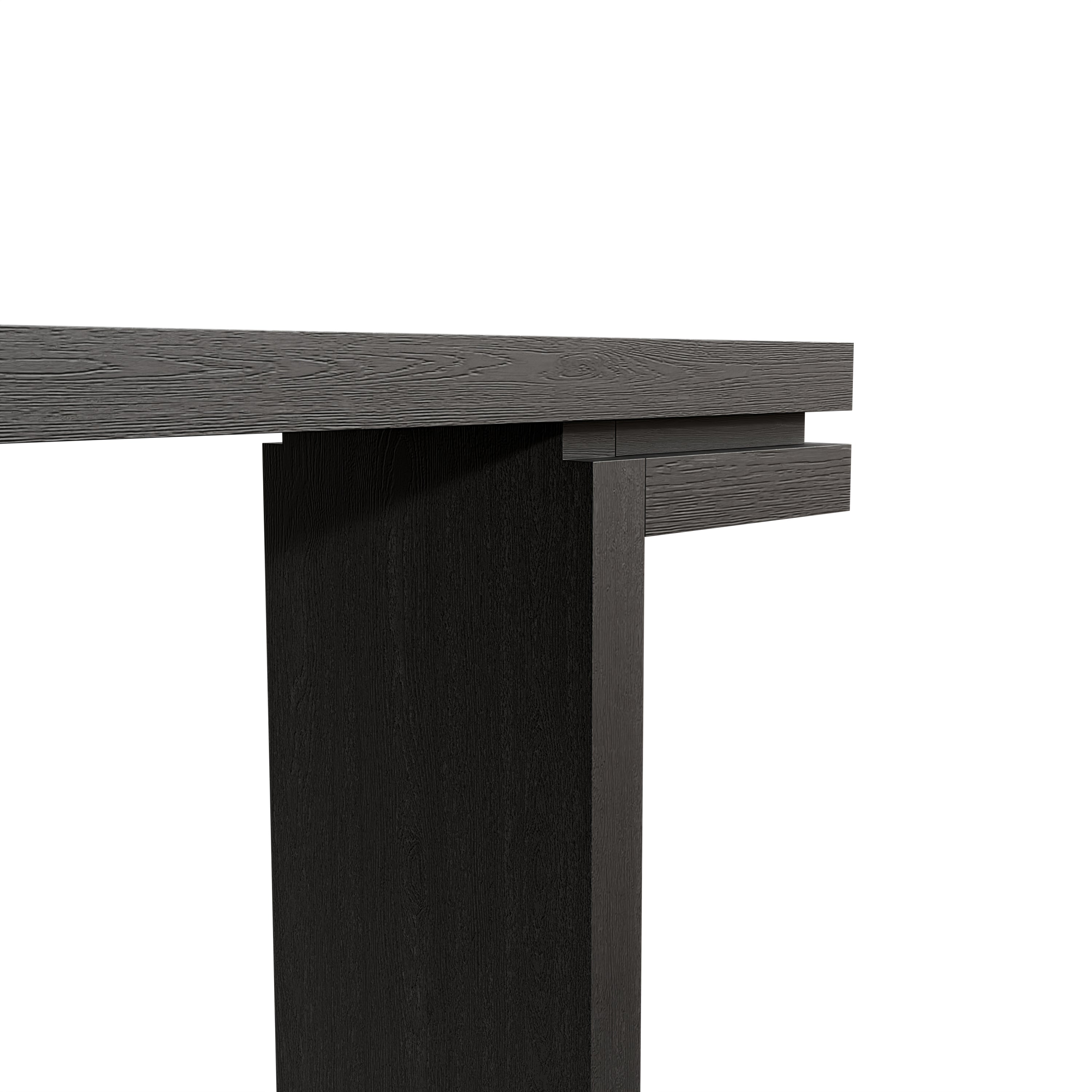 66' Extra Wide Real Wood Veneered Console Table, Minimalist Sofa Table Behind Couch for Entryway, Hallway, Living Room, Home Office, Black