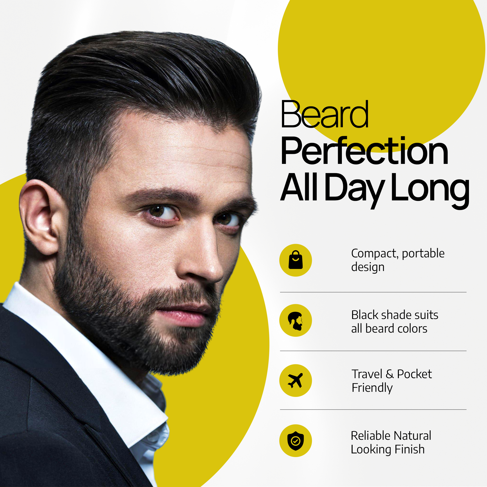 SELZALOT 4-Tip Beard Filler Pen Kit - Waterproof, Sweat-Proof, Long-Lasting Coverage for a Fuller Beard with Brush