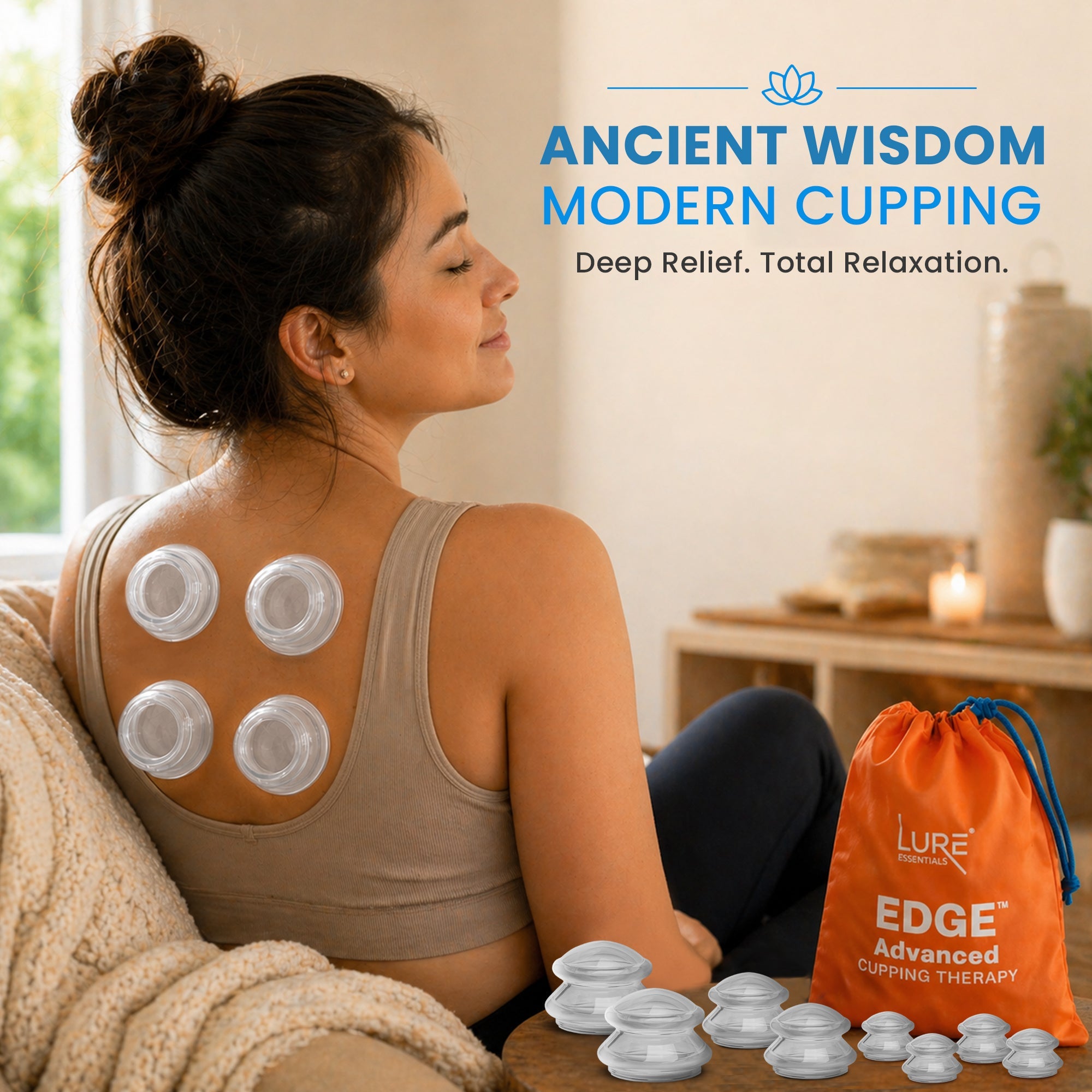 EDGE™ Cupping Set Clear, 8 Cups (2L, 2M, 4S)