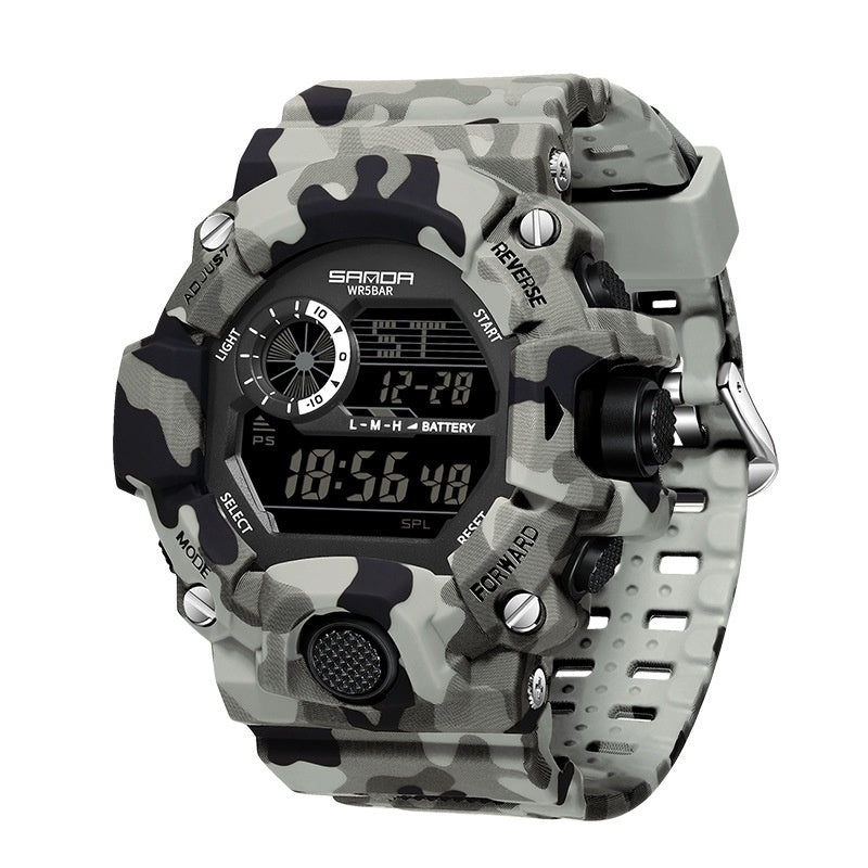 Shock Military Army Mens Watch In Camouflage  Style With LED Digital Back Light With Luminous  Effect