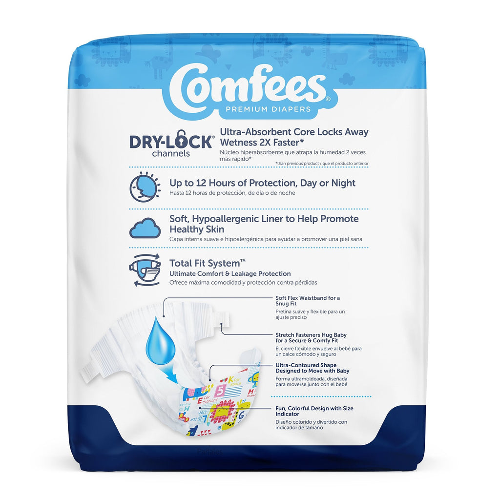 Attends Comfees Premium Baby Diapers, Unisex, Tab Closure, Size 5 CMF-5