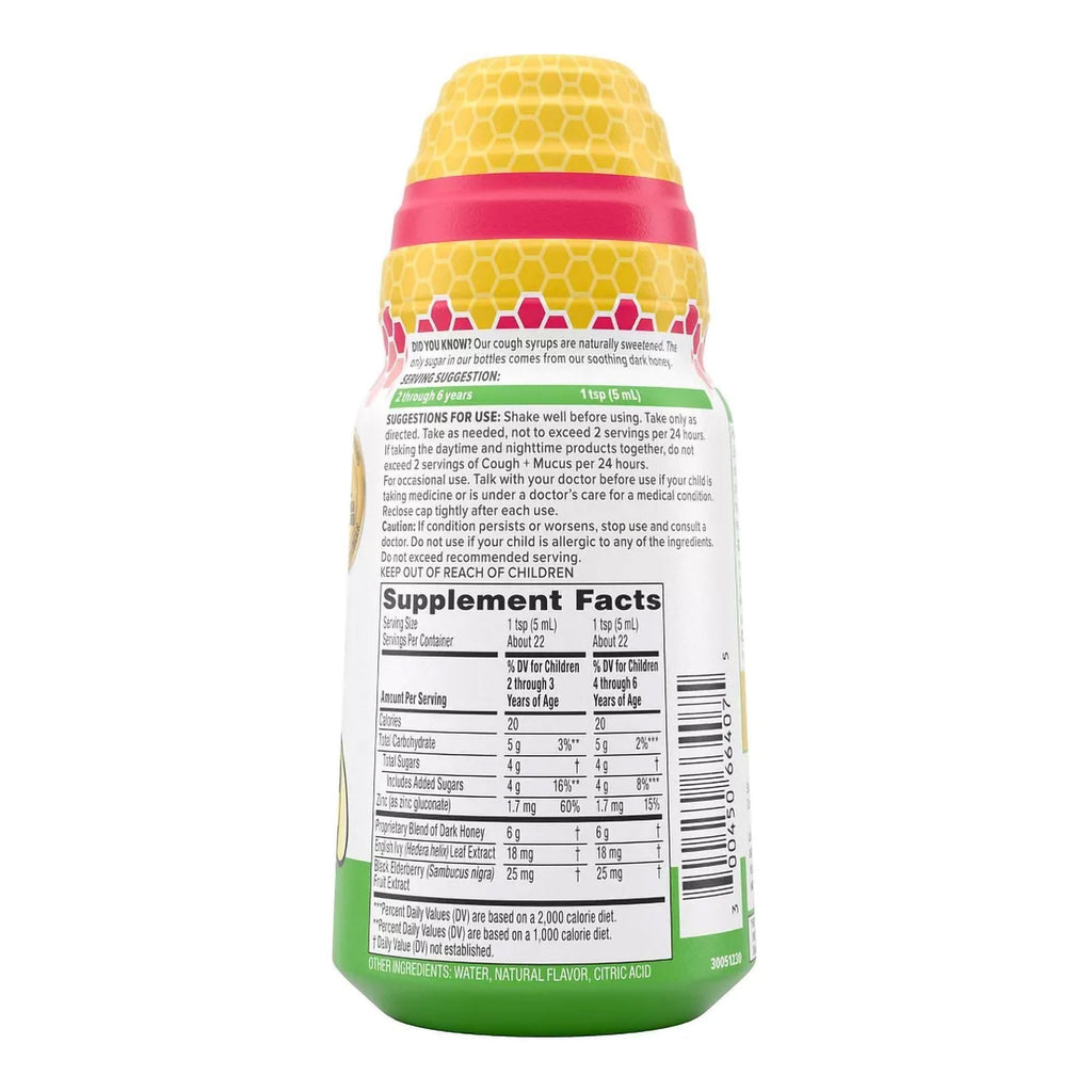 Zarbee's Children's Daytime Cough Syrup + Mucus, Mixed Berry, 4-ounce bottle 30045066407