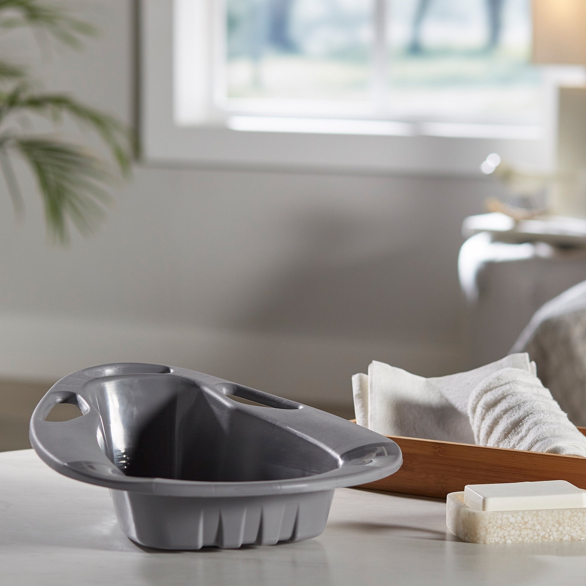 McKesson Stackable Bedpan, Non-Stick Plastic, Graphite Color 56-80245