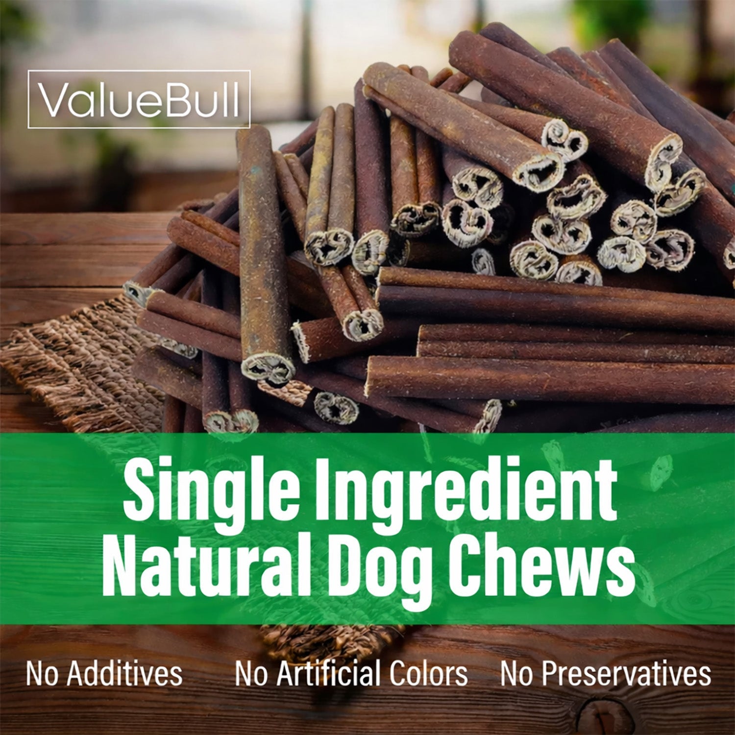 ValueBull Buffalo Collagen Sticks for Dogs, 6 Inch Medium Chews, 10 Count