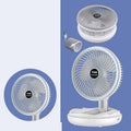 USB Charging Foldable Table Fan Wall Mounted Hanging Ceiling Fan With LED Light 4 Speed Adjustable For Home Room Air Cooler Fan