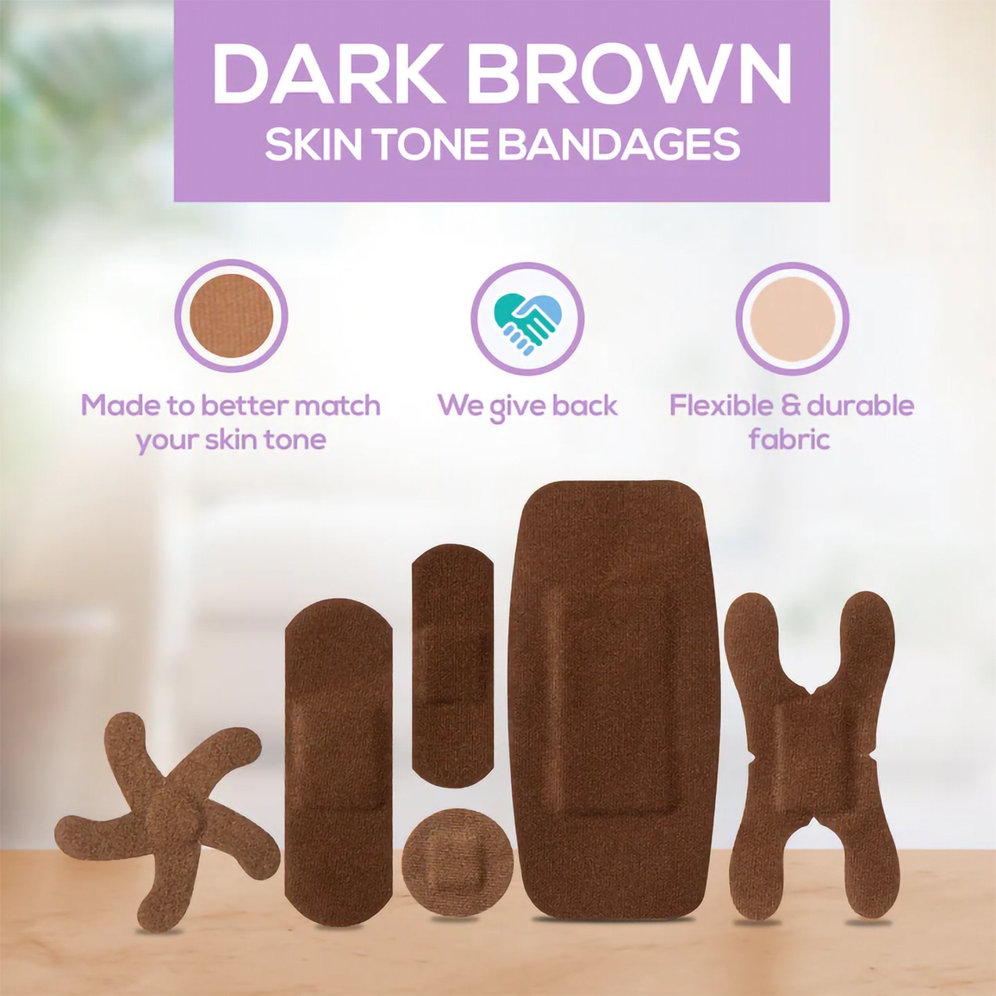TruColour® Dark Brown Adhesive Strips, Assorted Shapes and Sizes TCB-PASD