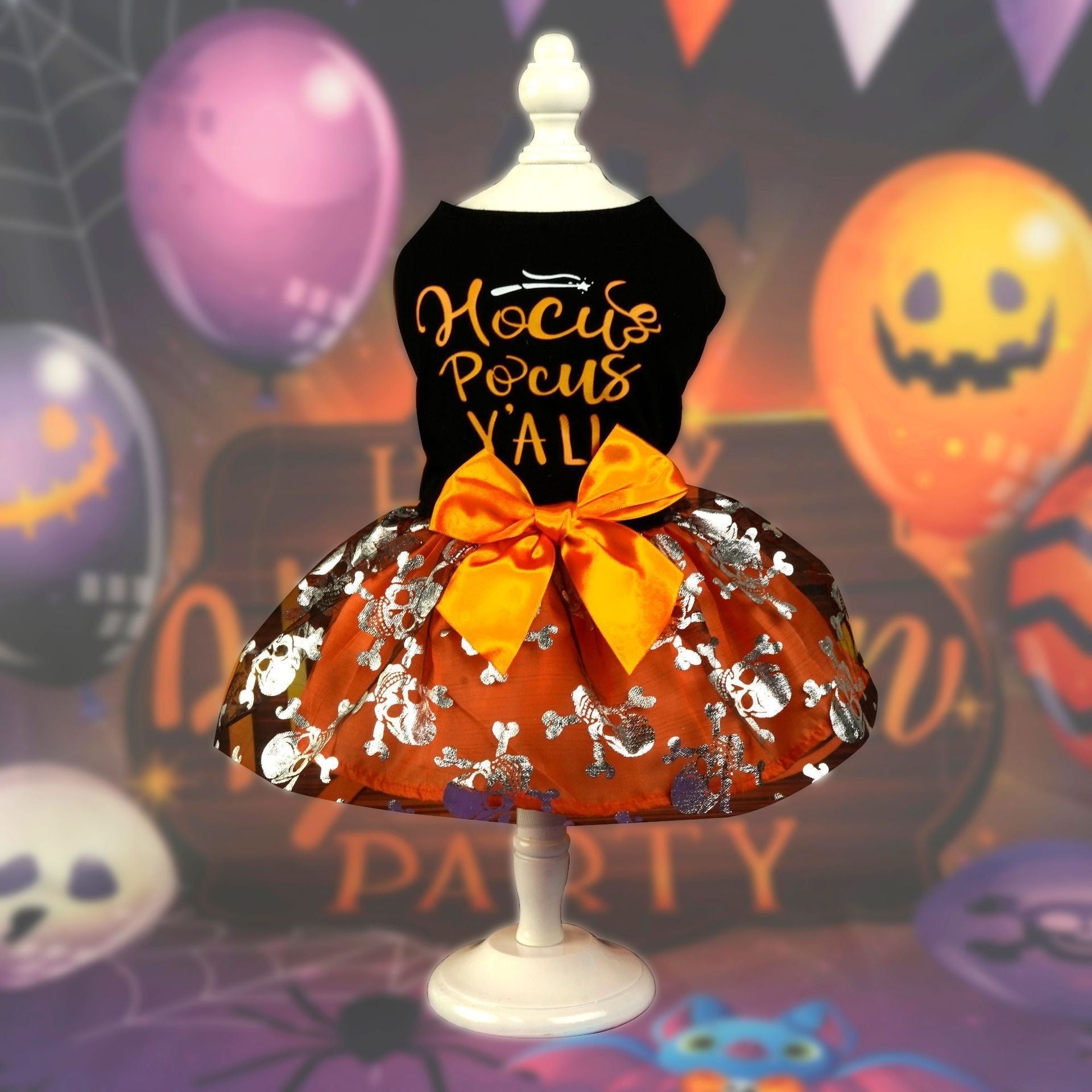 Pet Clothes Halloween Dog Cat Party Decoration Halloween Skull Black Costume