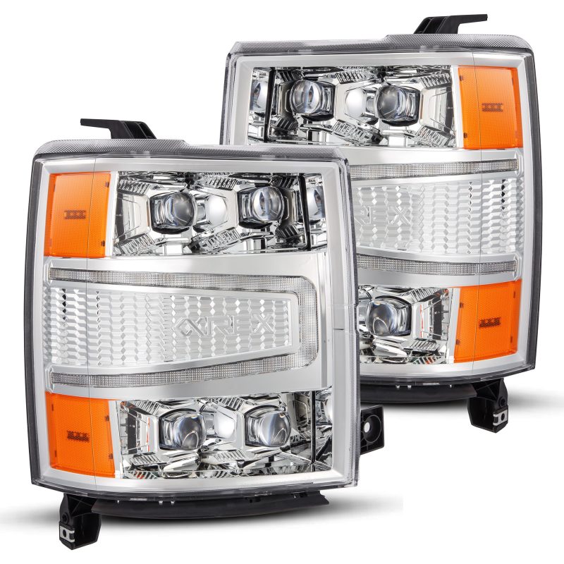 AlphaRex 04-15 Chevy 1500HD NOVA-Series LED Proj Headlights Chrome w/Activ Light/Seq Signal & SB DRL 880240 *Discontinued