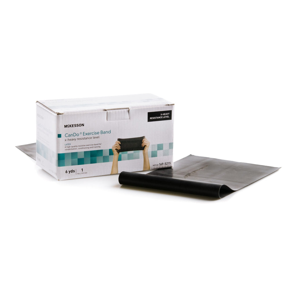 McKesson Exercise Resistance Band, Black, 5" x 6 Yard, Extra-Heavy Resistance 169-5215