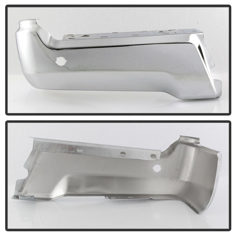 SPYDER XTune 17-19 Ford F250/ F350 Rear Left Bumper Cap End w/ Sensor Hole - Chrome RB-FF25017-BEWS-L 9048999