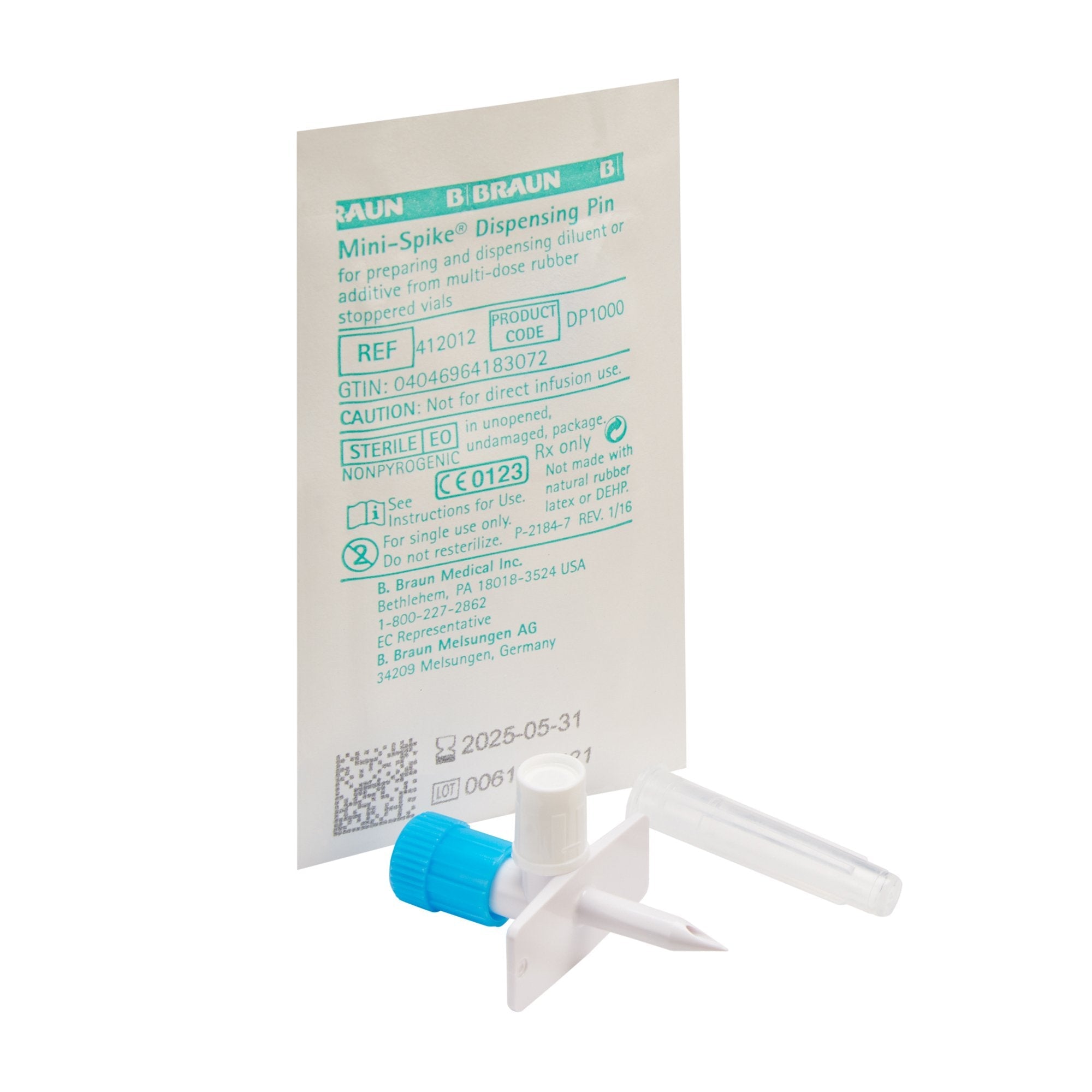 IV Additive Dispensing Pin Mini-Spike Needle-free, Luer Lock - 412012