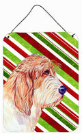 Petit Basset Griffon Vendeen Candy Cane Holiday Christmas Wall or Door Hanging Prints Aluminum Metal Sign Kitchen Wall Bar Bathroom Plaque Home Decor Front Door Plaque, 12x16, Multicolor
