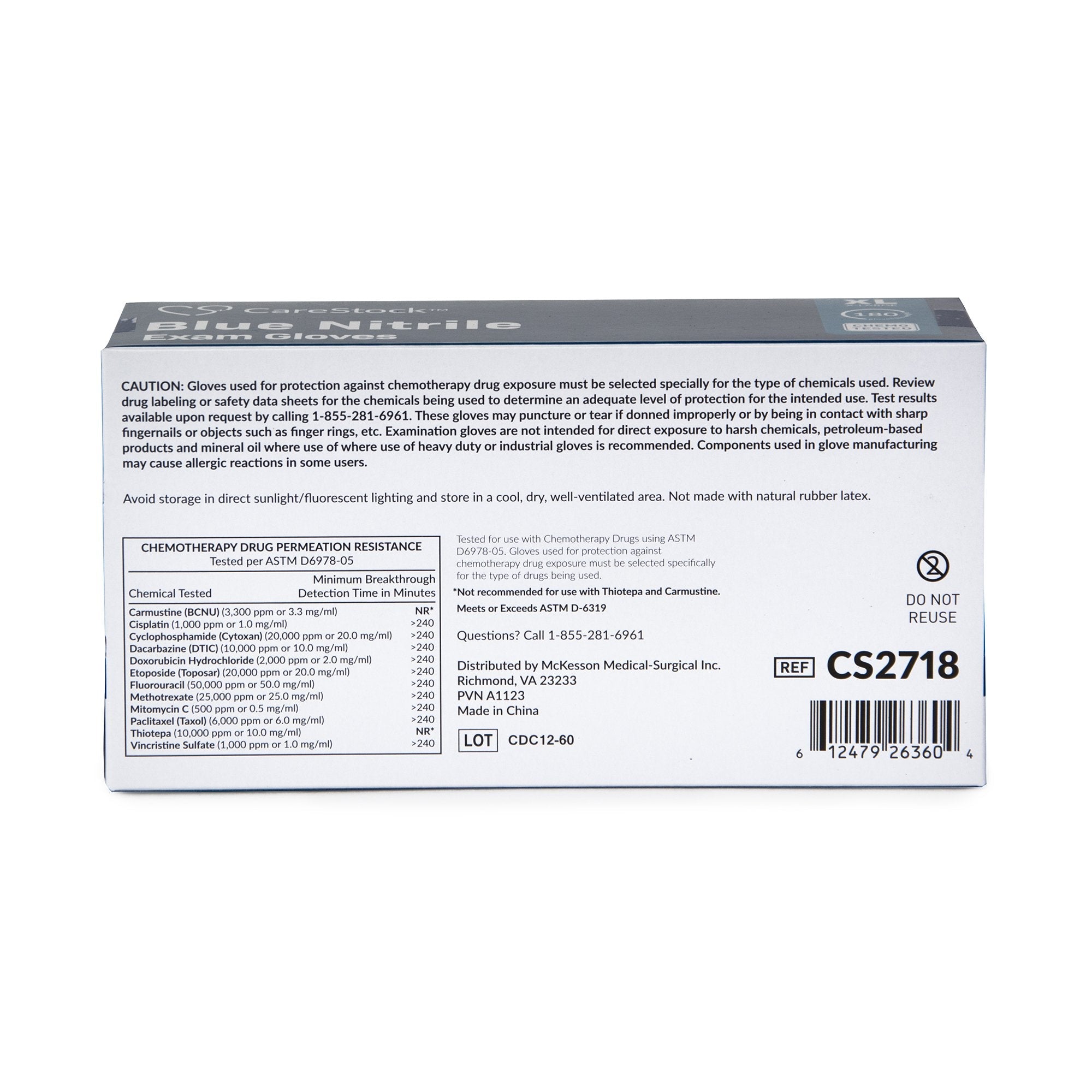 CareStock™ Nitrile Exam Glove, Extra Large, Blue CS2718