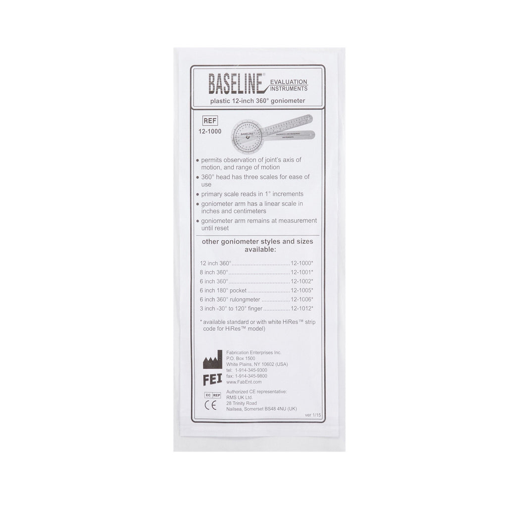Baseline® Goniometer, 12 Inch Arms 12-1000