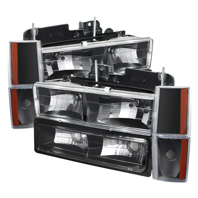 SPYDER Xtune GMC Yukon 92-93 Crystal Headlights w/ Corner & Bumper Black HD-JH-GMCCK88-AM-BK-SET 5073518