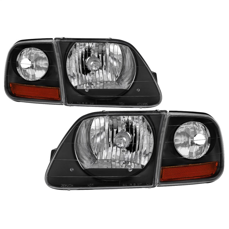 SPYDER xTune 97-03 Ford F-150 4pc OEM Style Headlights w/Corner - Black (HD-JH-FF15097-L-SET-BK) 9042638