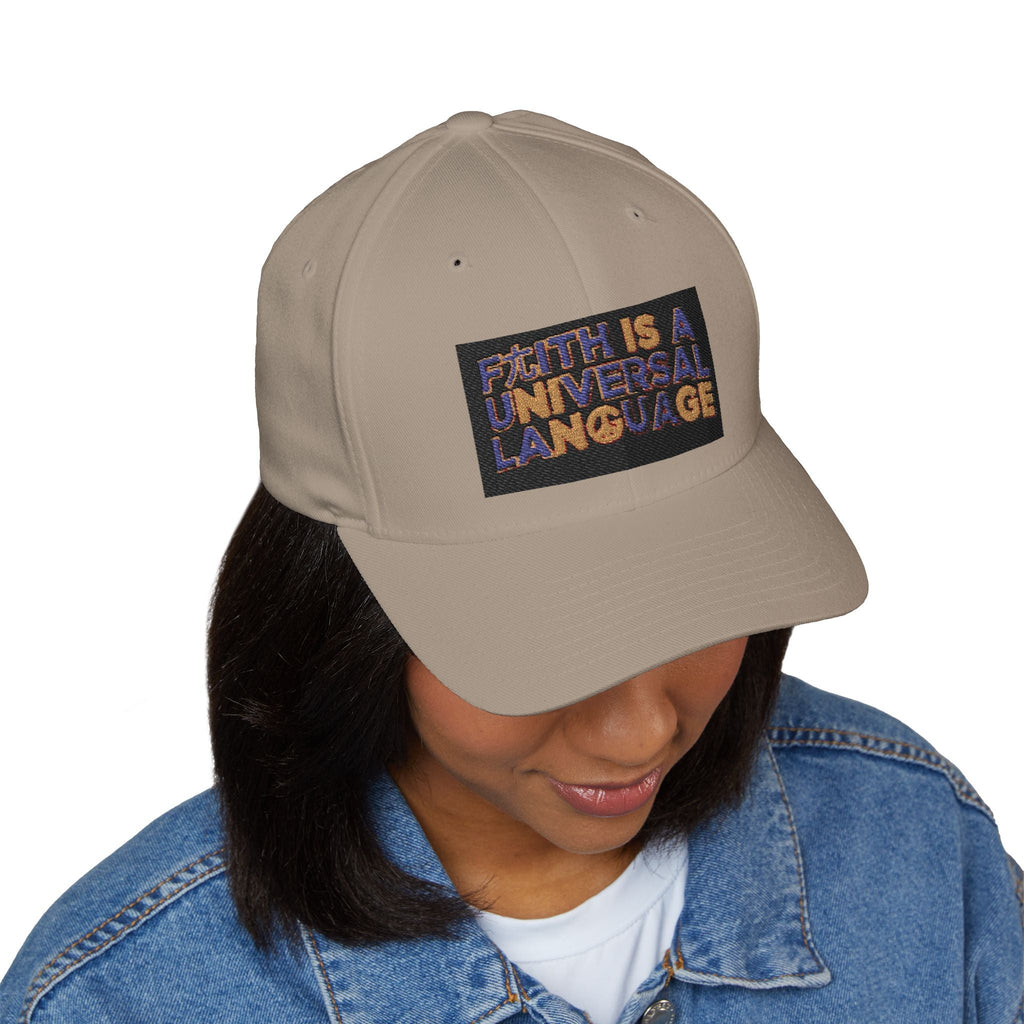 Embroidered 'Faith Is A Universal Language' Closed-Back Cap