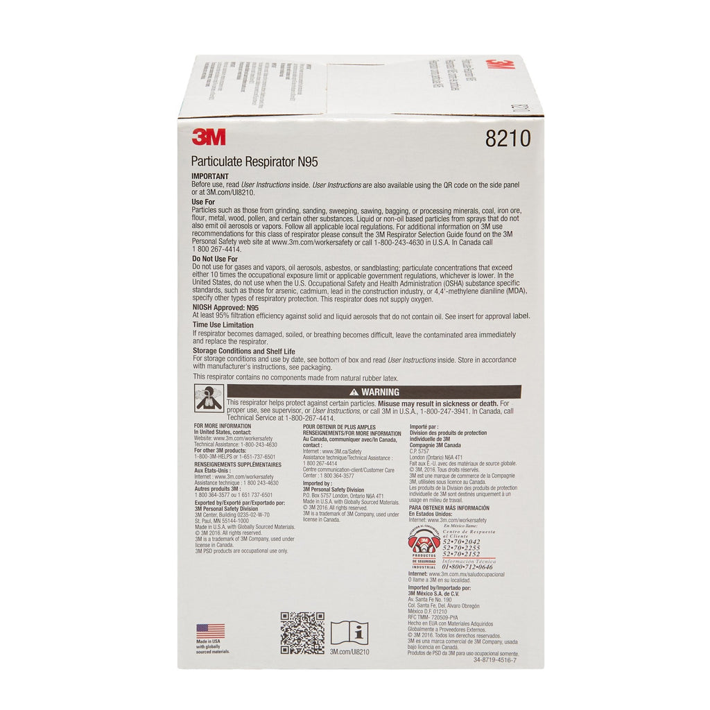 3M Industrial N95 Particulate Respirator Mask, 1 Size 8210