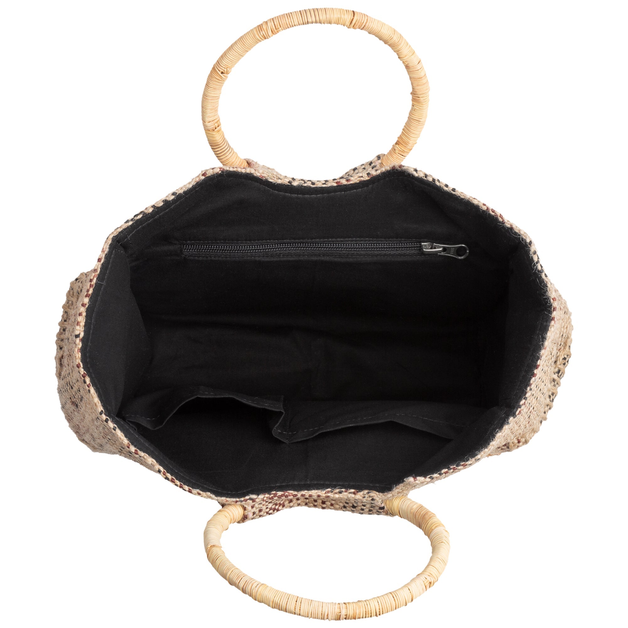 GreaterGood Palm Fiber Handbag with Cotton Lining and Interior Pockets