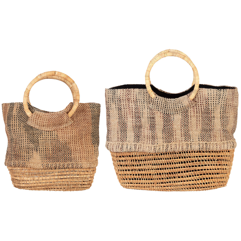 GreaterGood Palm Fiber Handbag with Cotton Lining and Interior Pockets
