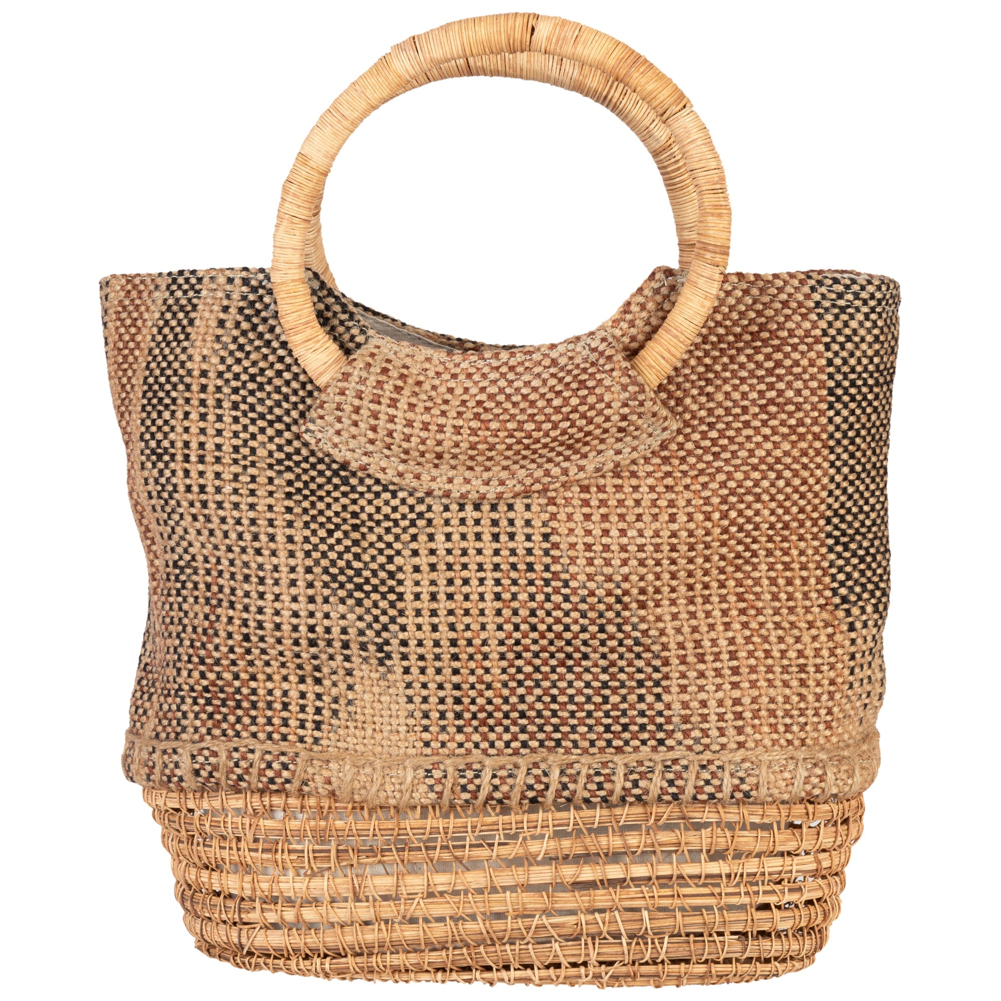 GreaterGood Palm Fiber Handbag with Cotton Lining and Interior Pockets