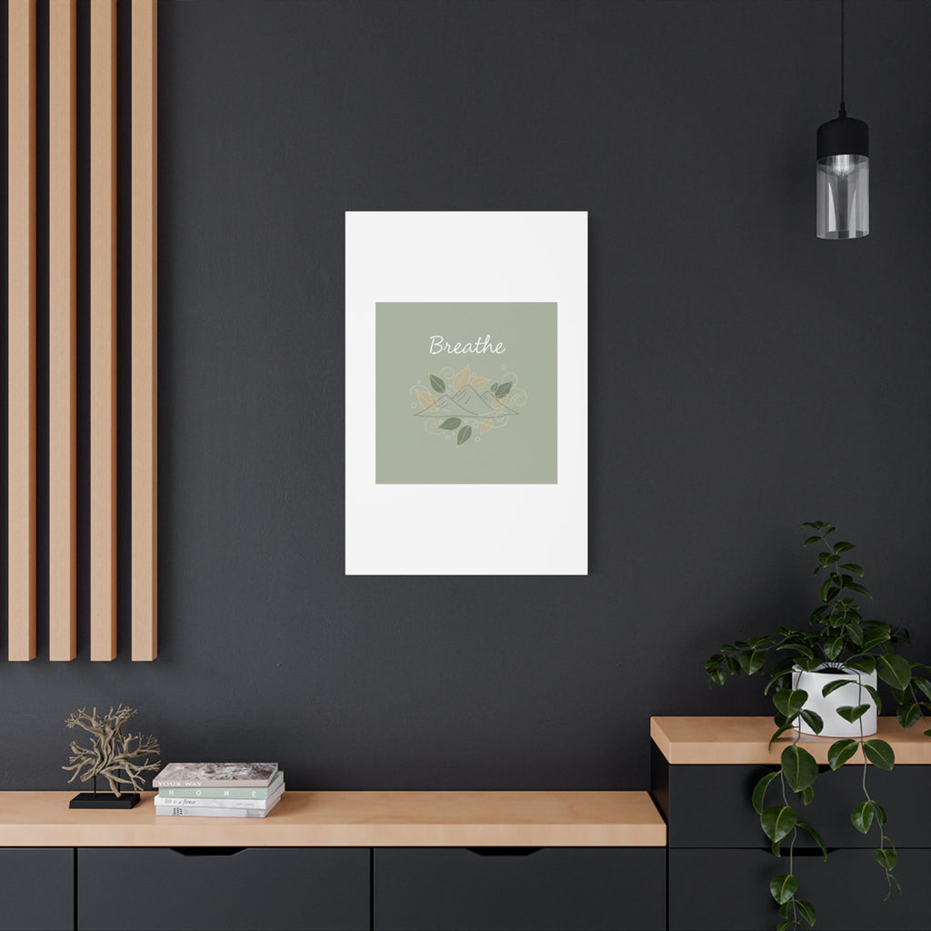Breathe Mountain Line Canvas | Nature Symbols, Minimal Forest Wall Art