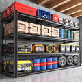 59.8" W x 59.8" H x 24.2" D Storage Shelves Metal Shelving, 2120LBS Garage Shelving Unit with Adjustable Shelf, 4 Tier Storage Rack for Garage, Pantry, Warehouse, Basement, Black