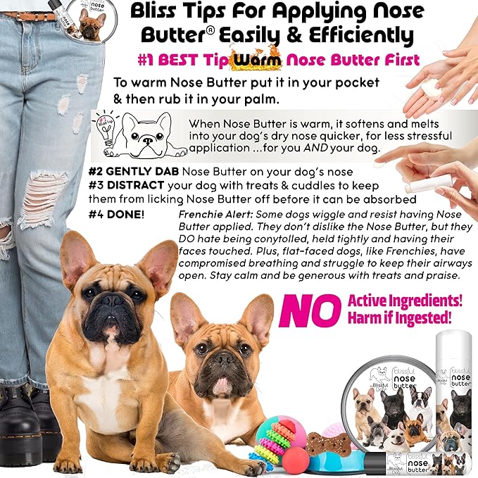 The Blissful Dog French Bulldog Pied Unscented Nose Butter - Dog Nose Butter, 0.15 Ounce