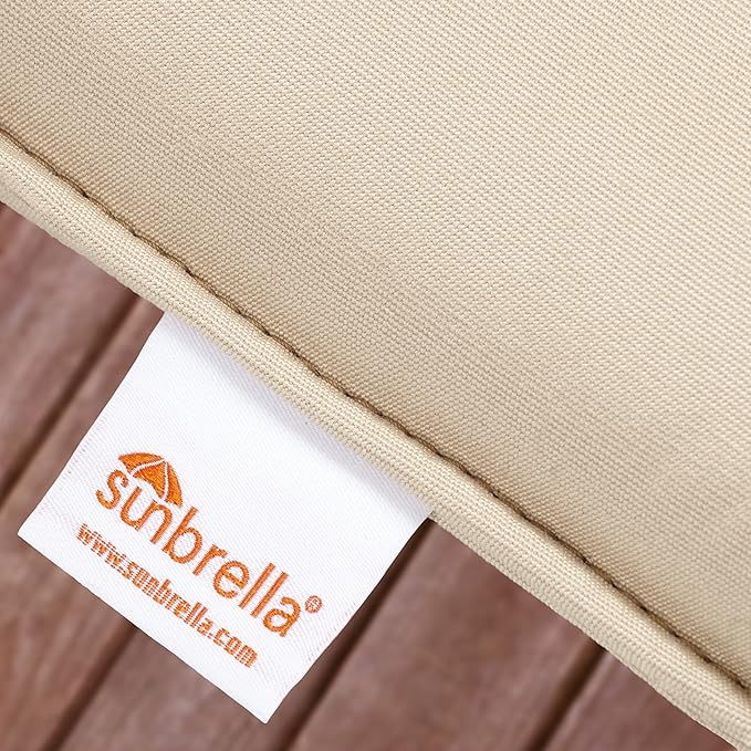 Sorra Home Sunbrella Bristol Square Chair Cushion (Set of 2) - Fade & Water Resistant, Outdoor & Indoor Patio Seat Cushion with Plush Foam - Canvas Spa (20" x 20" x 2.5")